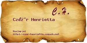 Czár Henrietta névjegykártya